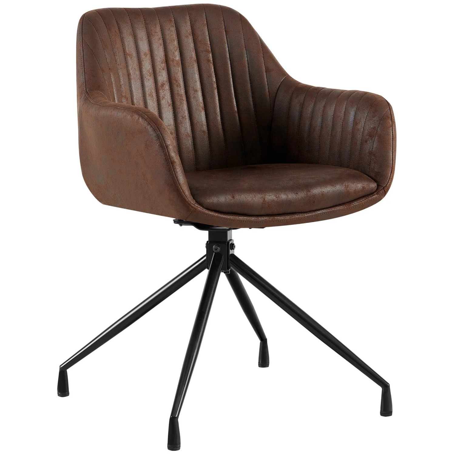 DELUKE Esszimmerstuhl MILON Kunstleder Dunkelbraun 58x58x81cm Essstühle Esszimmerstühle Küchenstühle Wohnzimmerstühle