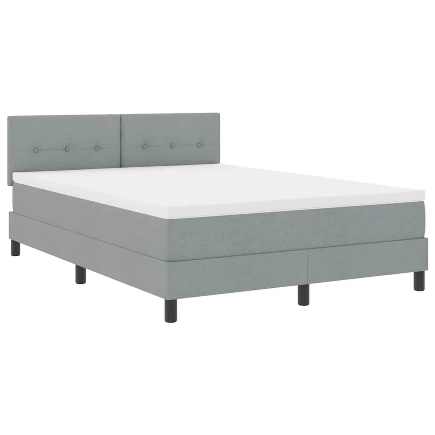 vidaXL Boxspringbett mit Matratze Hellgrau 160 x 200 cm Stoff 3342219