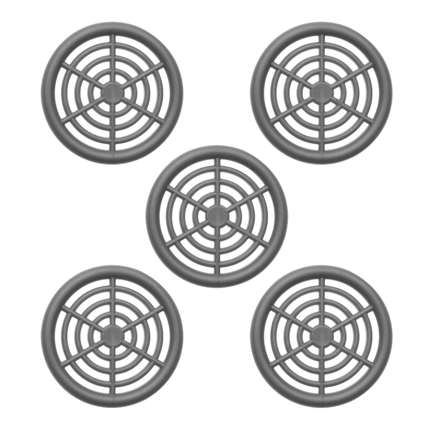 SOTECH 5 Stück Lüftungsrosette Ø48 mm aus Kunststoff Zum Einlassen Silbergr günstig online kaufen