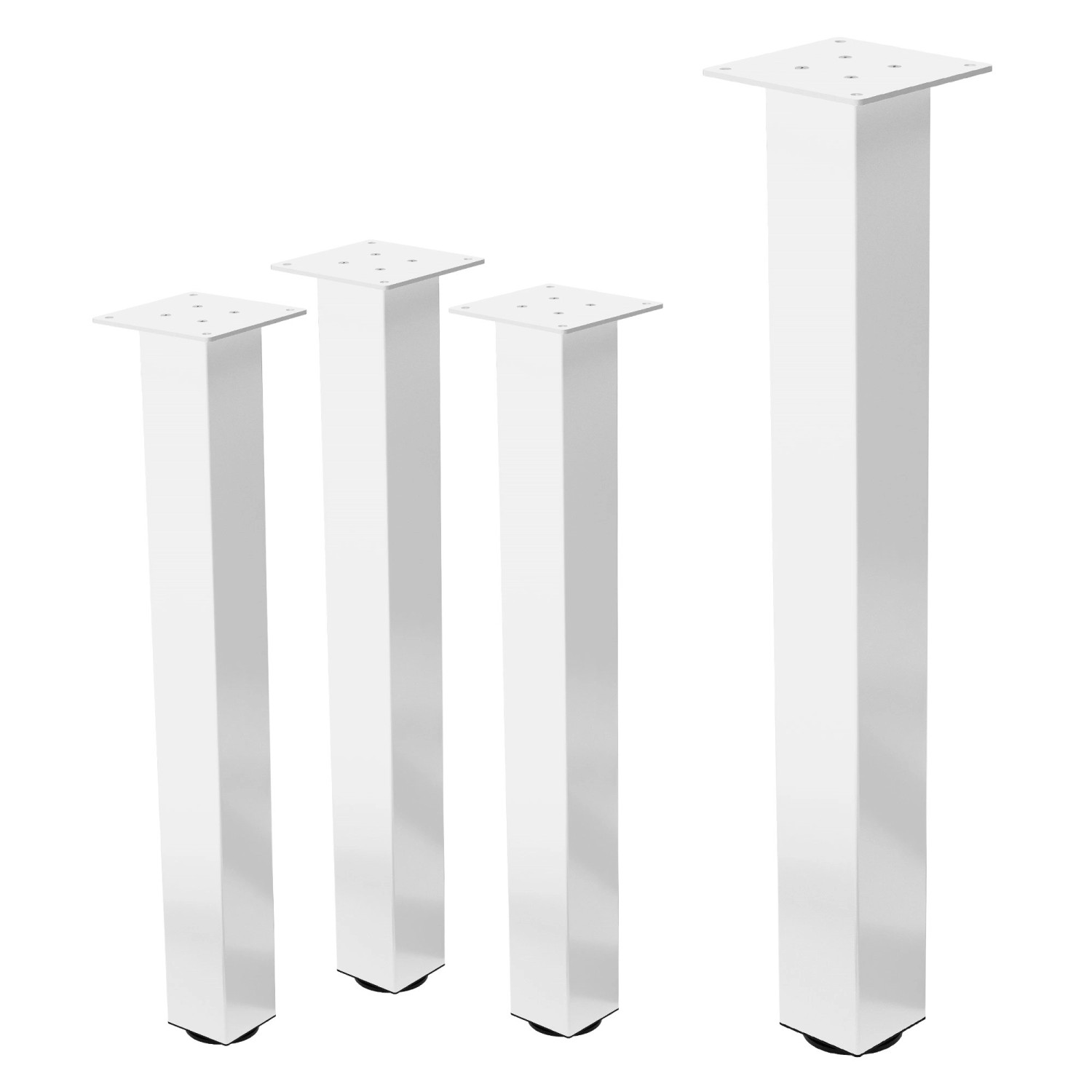 ML-Design Tischbeine 4Er Set I-Design H72 cm Weiß Stahl 8x8 cm