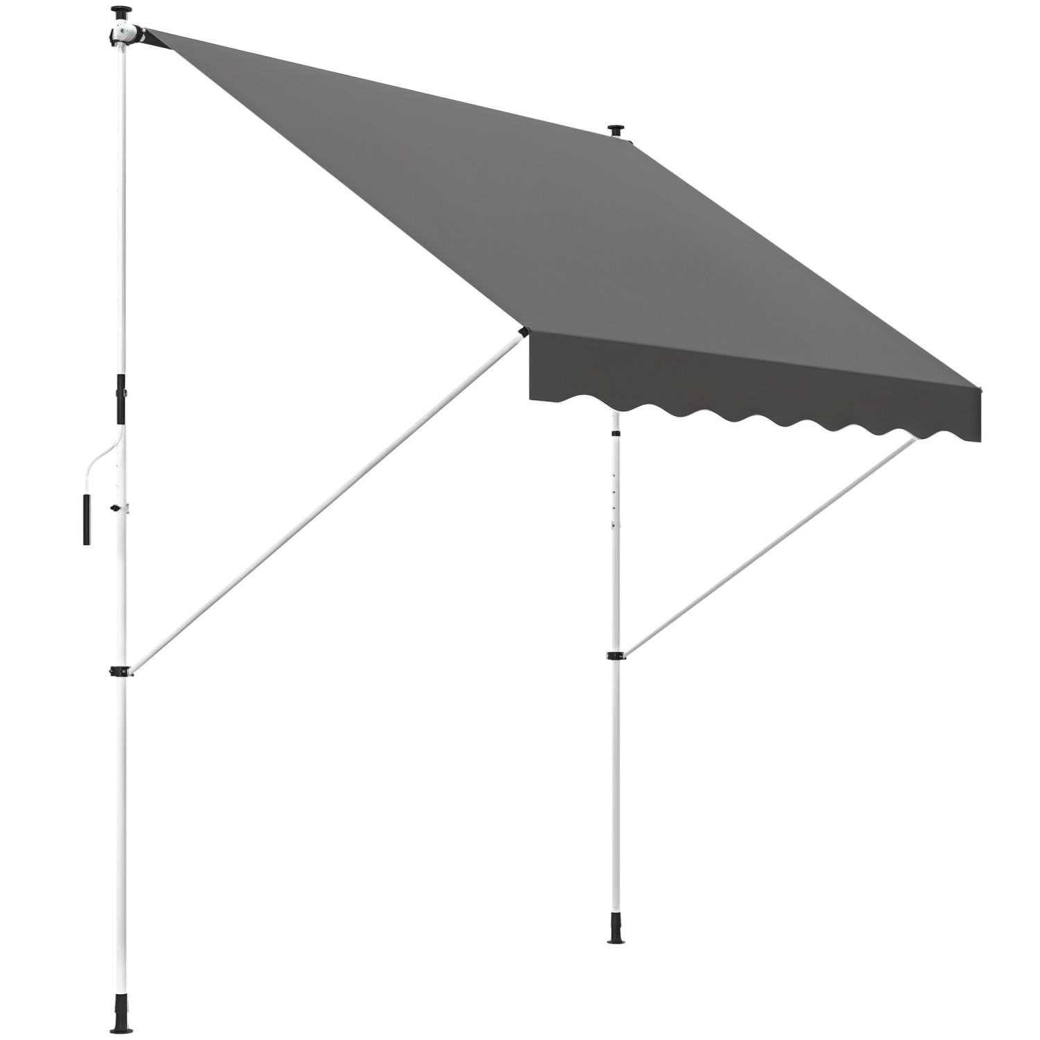 Outsunny Sonnenschirm Markise Aluminium Polyester Grau L300 x B150 x H170-280 cm