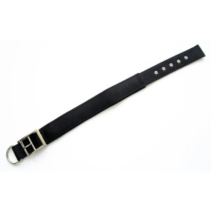 Schwarzes Heim Hundehalsband aus Nylon mit Neoprenfutter, 20 mm breit und 45 cm lang.