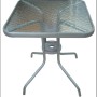 Quadratischer Lex Bistrotisch 60x60 cm mit silbernem Stahlrahmen und strukturierter Glasplatte. Ideal für Balkon, Garten, Terrasse.