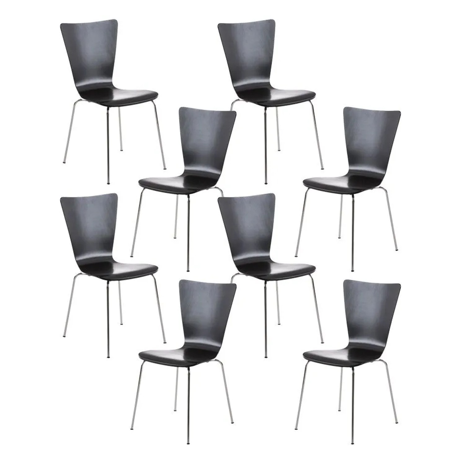 CLP 8er Set Besucherstuhl Aaron Schwarz