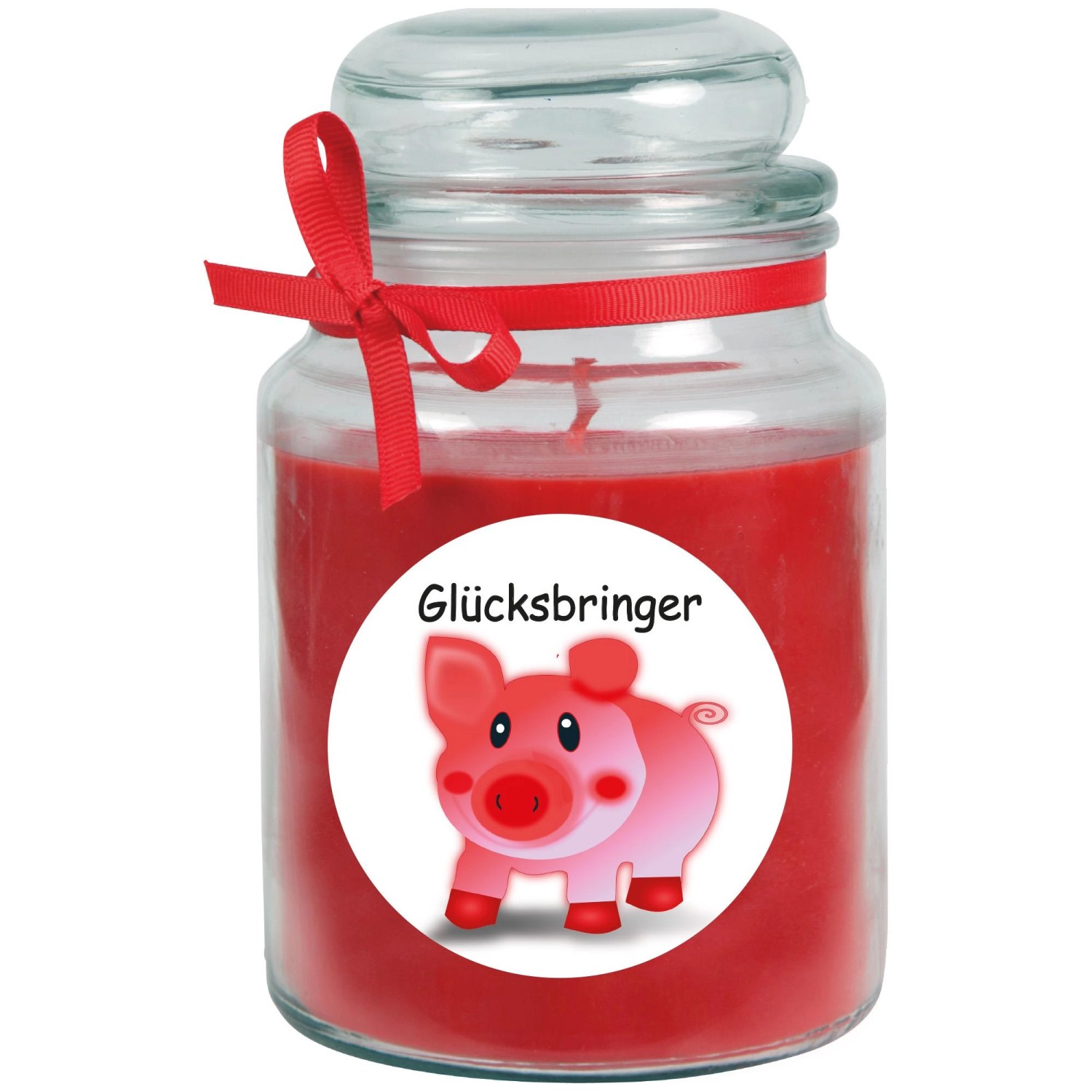 HS Candle Duftkerze & Bonbon Glas Viel Glück Rose Rot günstig online kaufen