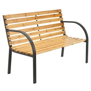 Juskys Gartenbank Modena für 2 Personen aus Holz und Stahl, ideal für Garten, Balkon oder Terrasse.
