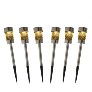 Marelida LED Solar Wegleuchten Mit Erdspieß Edelstahl Solarleuchten Garten Balkon 6 Stück