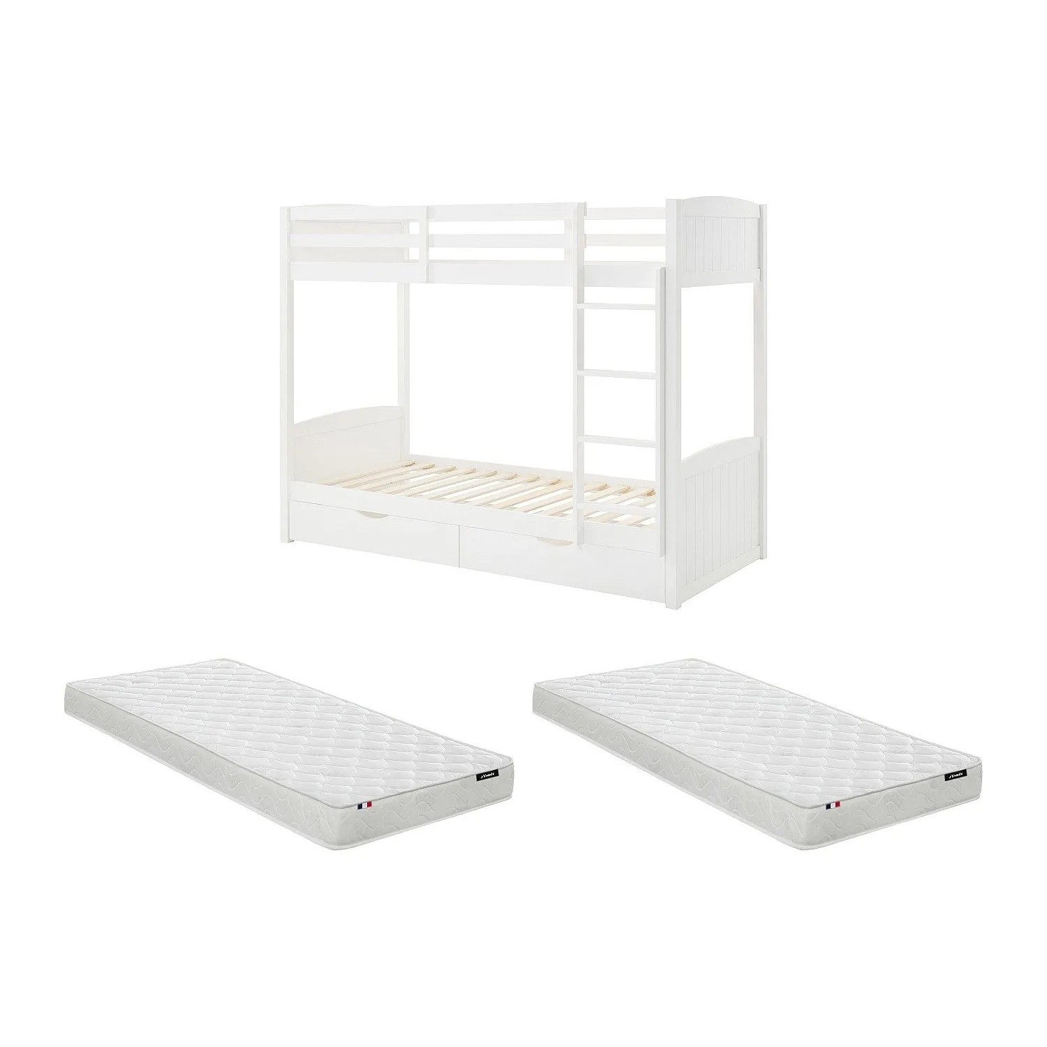 Vente-unique Etagenbett Limodara Weiß 208 cm