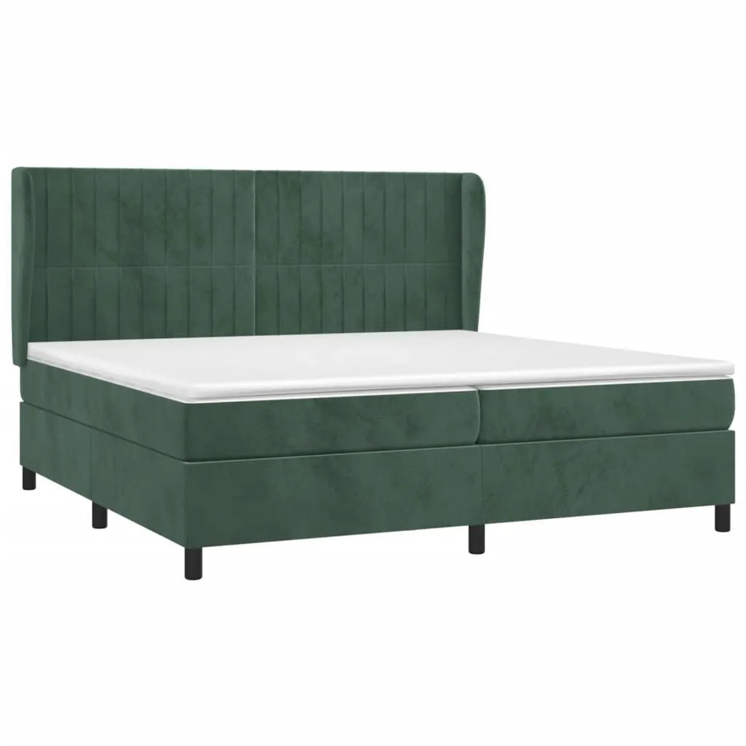 vidaXL Boxspringbett mit Matratze Dunkelgrün 200x200 cm Samt 3129354 günstig online kaufen