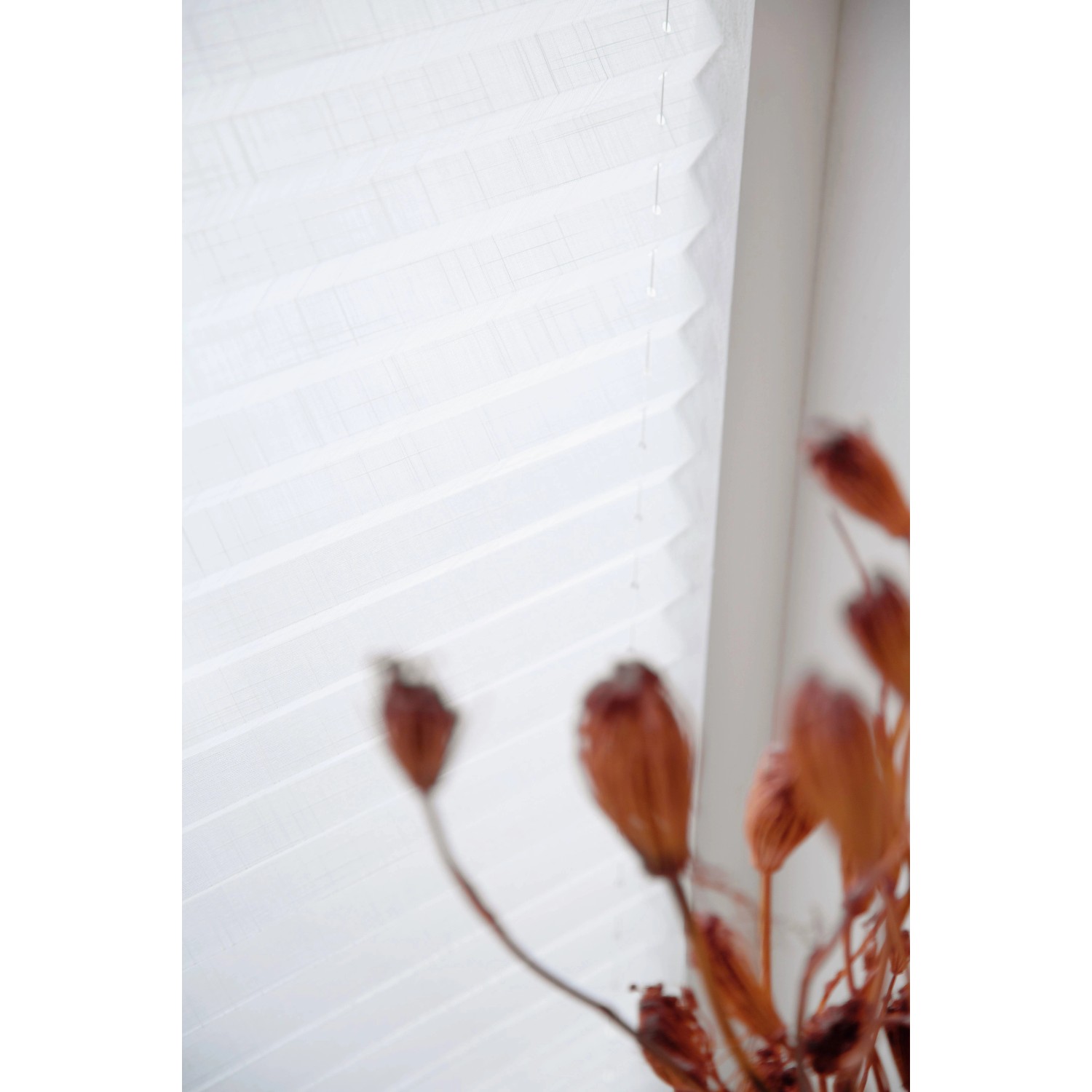 Schöner Wohnen Plissee Marla, 40x130 cm, Weiß. Lichtdurchlässiges Faltrollo mit Leinenoptik.