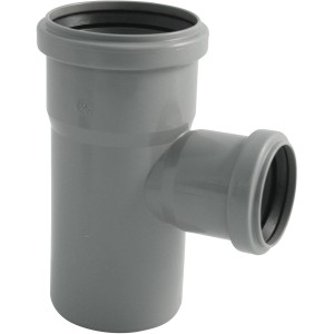 Marley HT-Einfachabzweig DN 90/75, 87 Grad, für Abwasserleitungen im Gebäude, staubgrau.