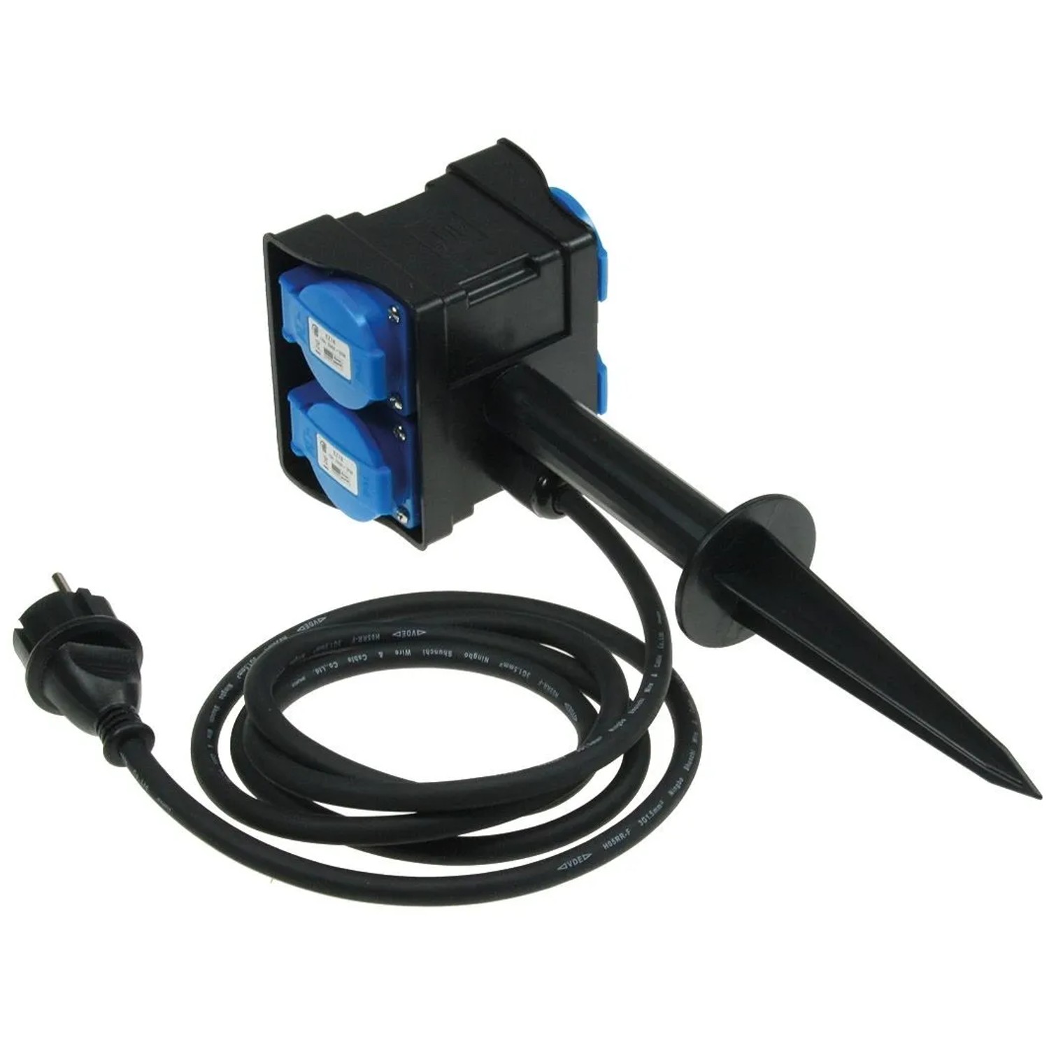 ChiliTec Gartensteckdose Mit Erdspieß 4Fach IP44 2m Kabel