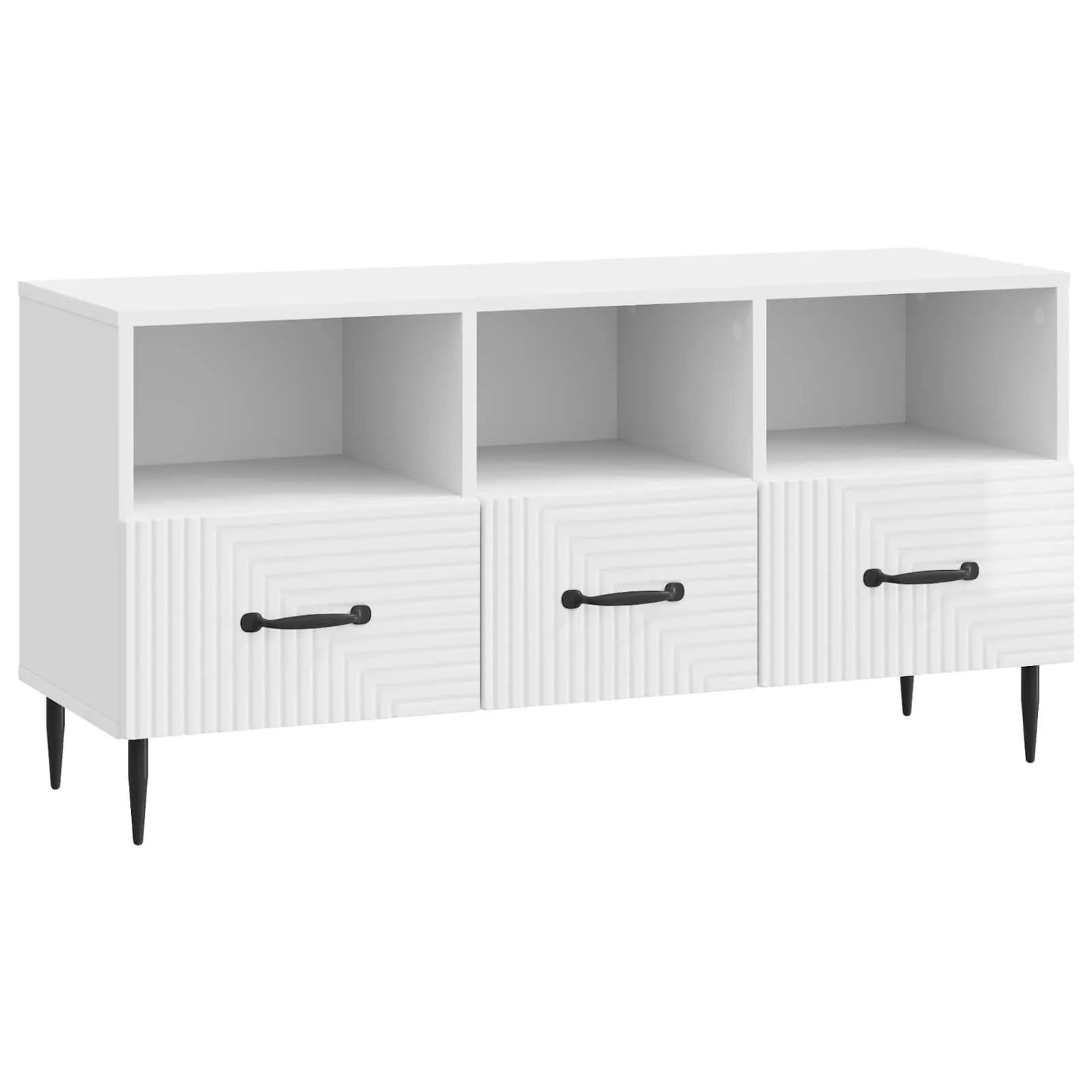 vidaXL TV-Schränk Hochglanz Weiß 102 x 34,5 x 50 cm Holzwerkstoff 894909