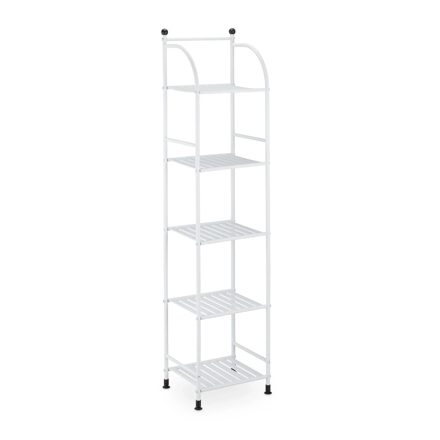 Relaxdays Standregal Metall Weiß 5 Ablagen 145 cm x 33 cm x 28 cm