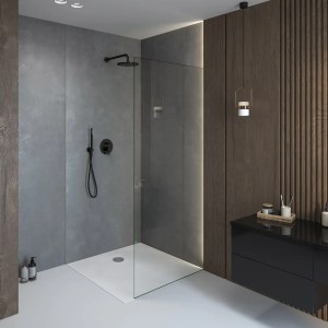 Kronenbach Cube Mineralguss-Duschwanne 120x90 cm mit Antislip-Beschichtung im modernen Bad.