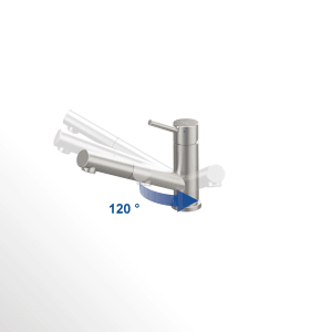 Villeroy & Boch Küchenarmatur Como Shower Hochdruck-Armatur Ausziehbare Brause Wassersparend Edelstahl Massiv