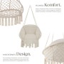 Tectake Hängesessel Samira Mit Dickem Sitzkissen Stabile Halteseile 81 x 80 x 139 cm Beige_3