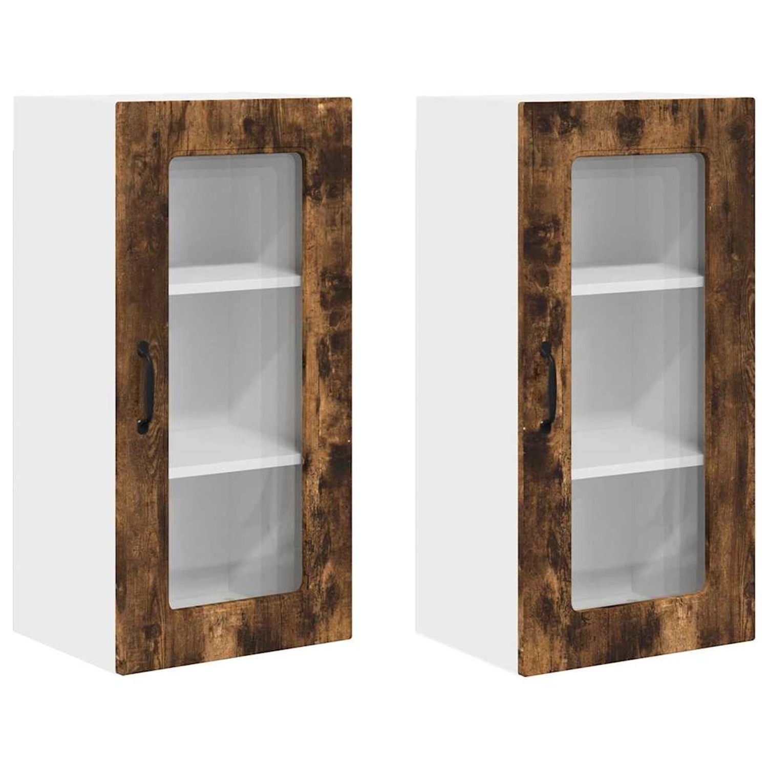 vidaXL Küchenwandschrank 2 Stk Geräucherte Eiche 40 x 31 x 80 cm 884645 günstig online kaufen