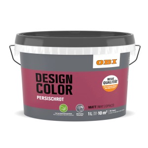 OBI Design Color Persischrot, 1 Liter, matte, farbige Innenfarbe für Wände.