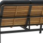 Lounge-Set Olary, 2-Sitzer Sofa aus Akazienholz und schwarzem Aluminiumgestell.