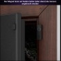 Philips Hue Secure Kontaktsensor 2er-Pack in Schwarz an Türrahmen montiert.