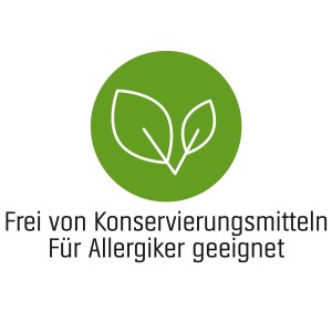 Symbol: OBI Gipskartonfarbe – Frei von Konservierungsstoffen, für Allergiker geeignet.