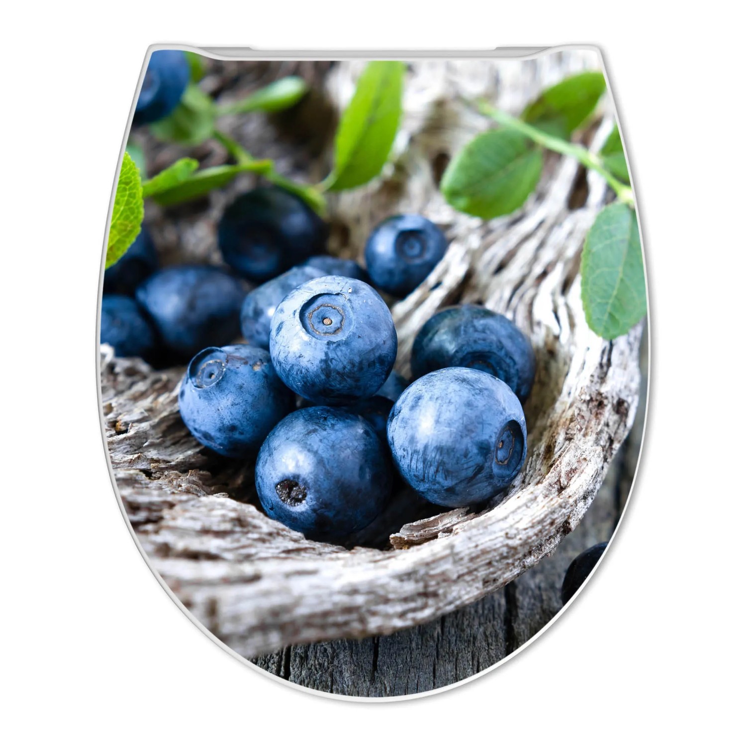 Banjado Premium WC-Sitz mit Blaubeer-Motiv, Absenkautomatik und Soft Close Funktion.