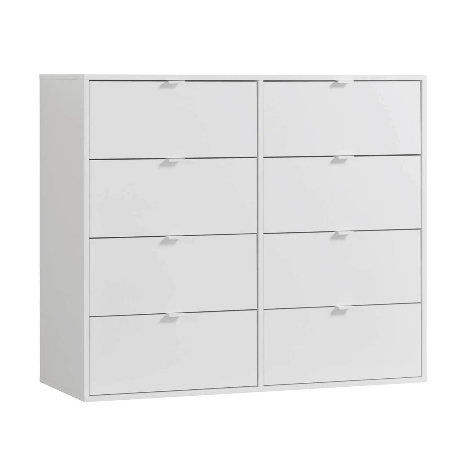 mokebo Kommode mit 8 Schubladen in Weiß Die Stilvolle Highboard Anrichte oder Sideboard