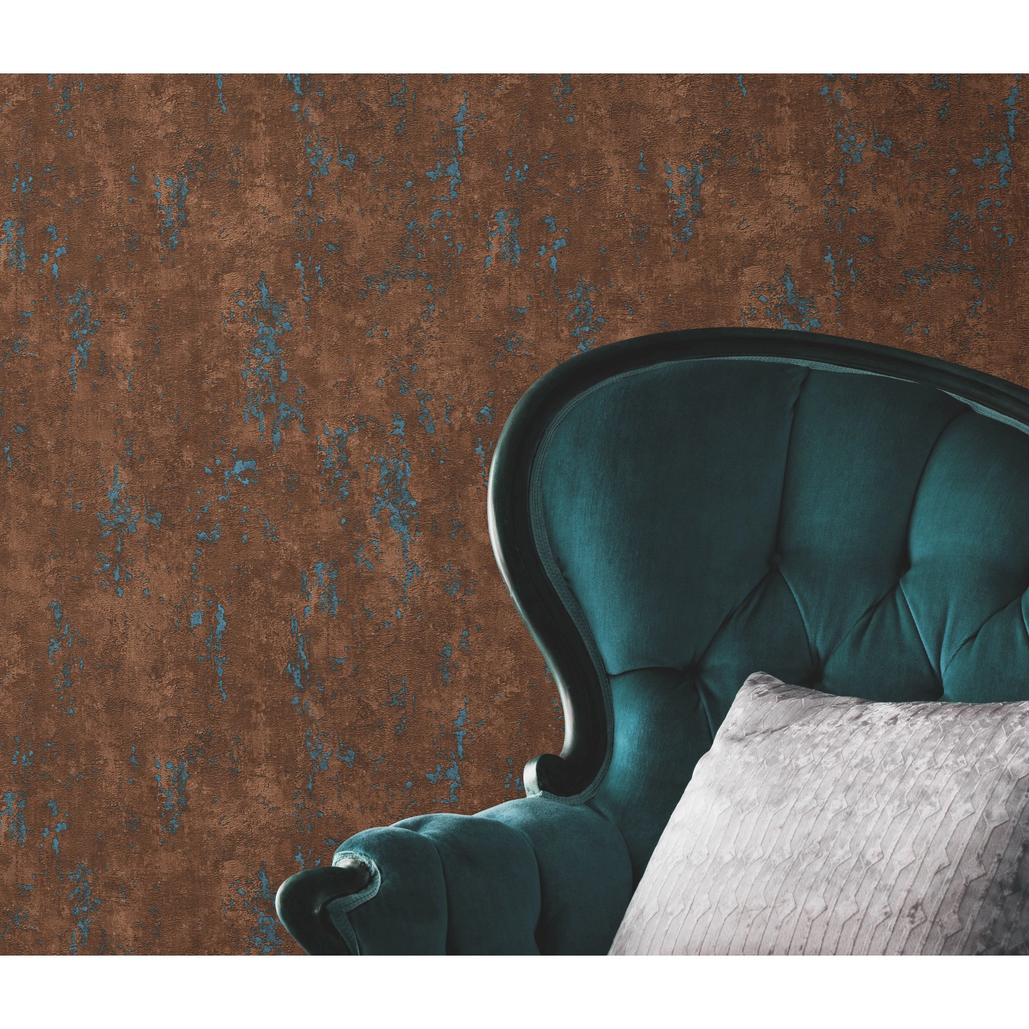 Guido Maria Kretschmer Vliestapete Chroma in Petrol mit Matt-Glanz-Effekt.