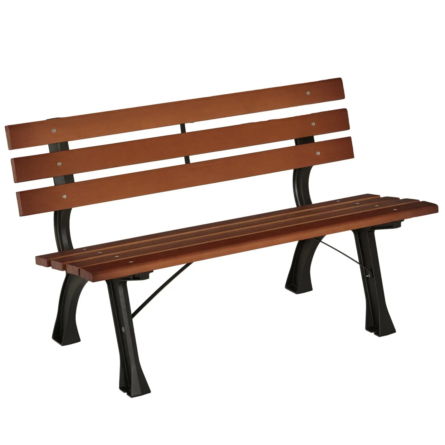 Outsunny Gartenbank Gusseisen Kaffee 120L x 57B x 70H cm