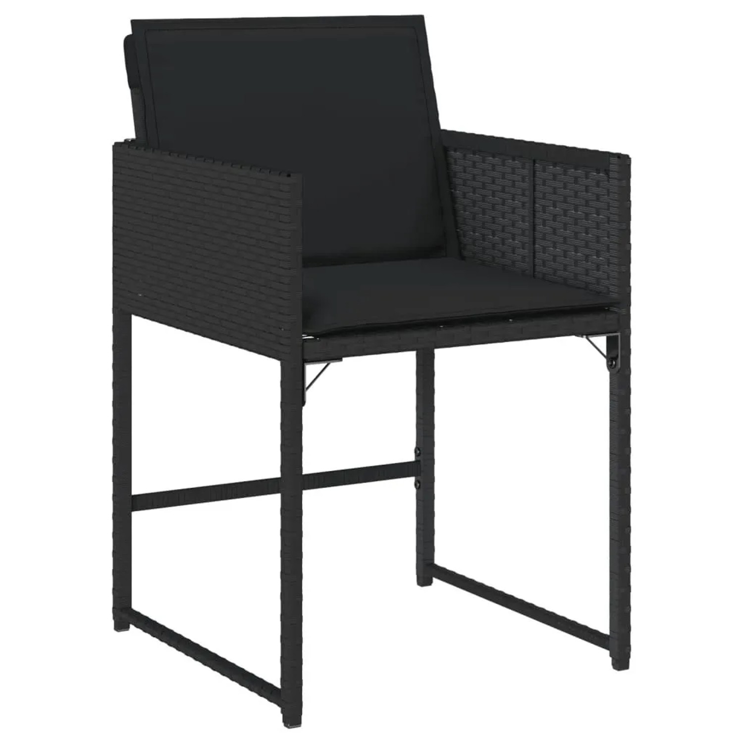 vidaXL Gartenstühle mit Kissen 4 Stk Schwarz Poly Rattan 4007476 günstig online kaufen
