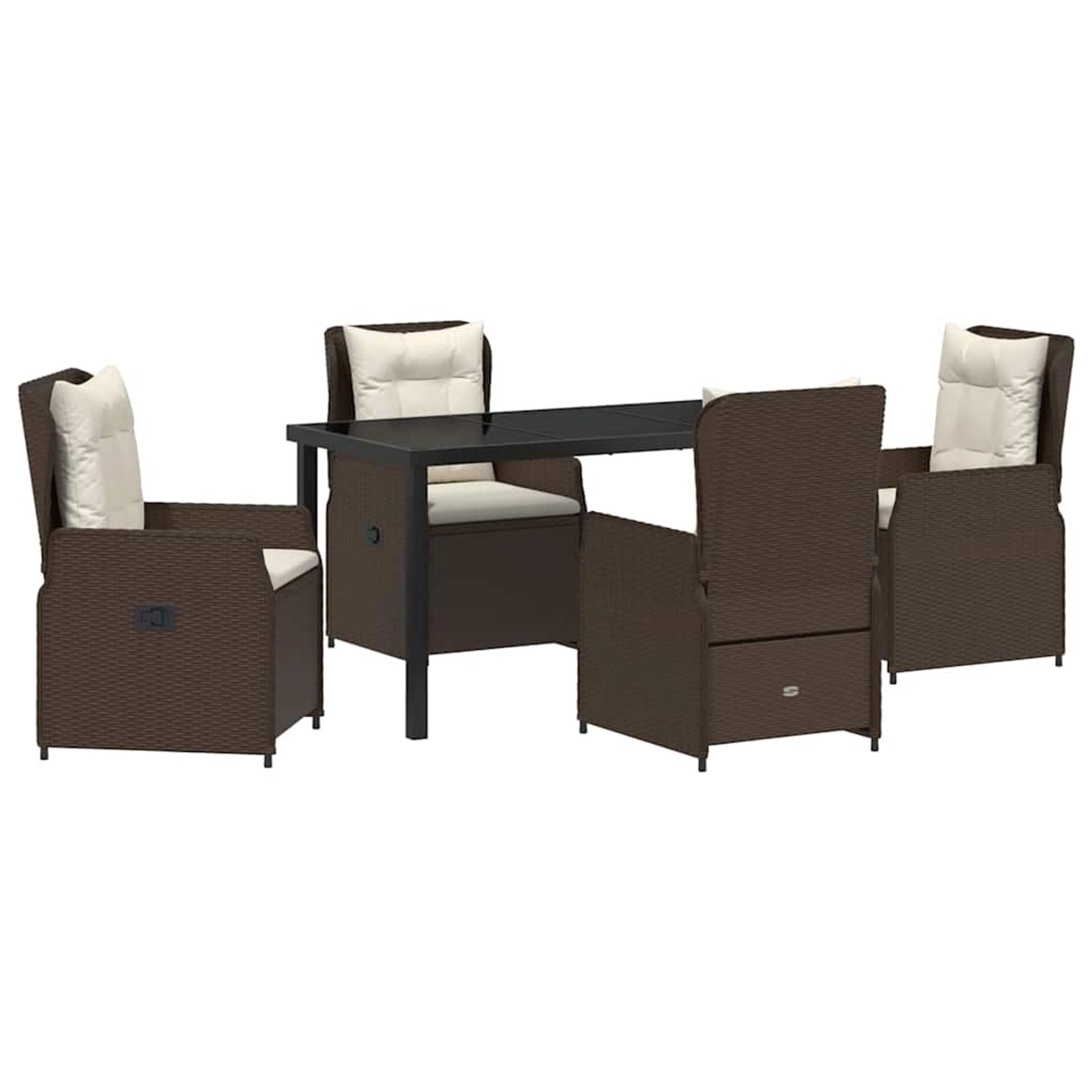 vidaXL Garten Essgruppe 5-Tlg Braun Poly Rattan 3380948 günstig online kaufen