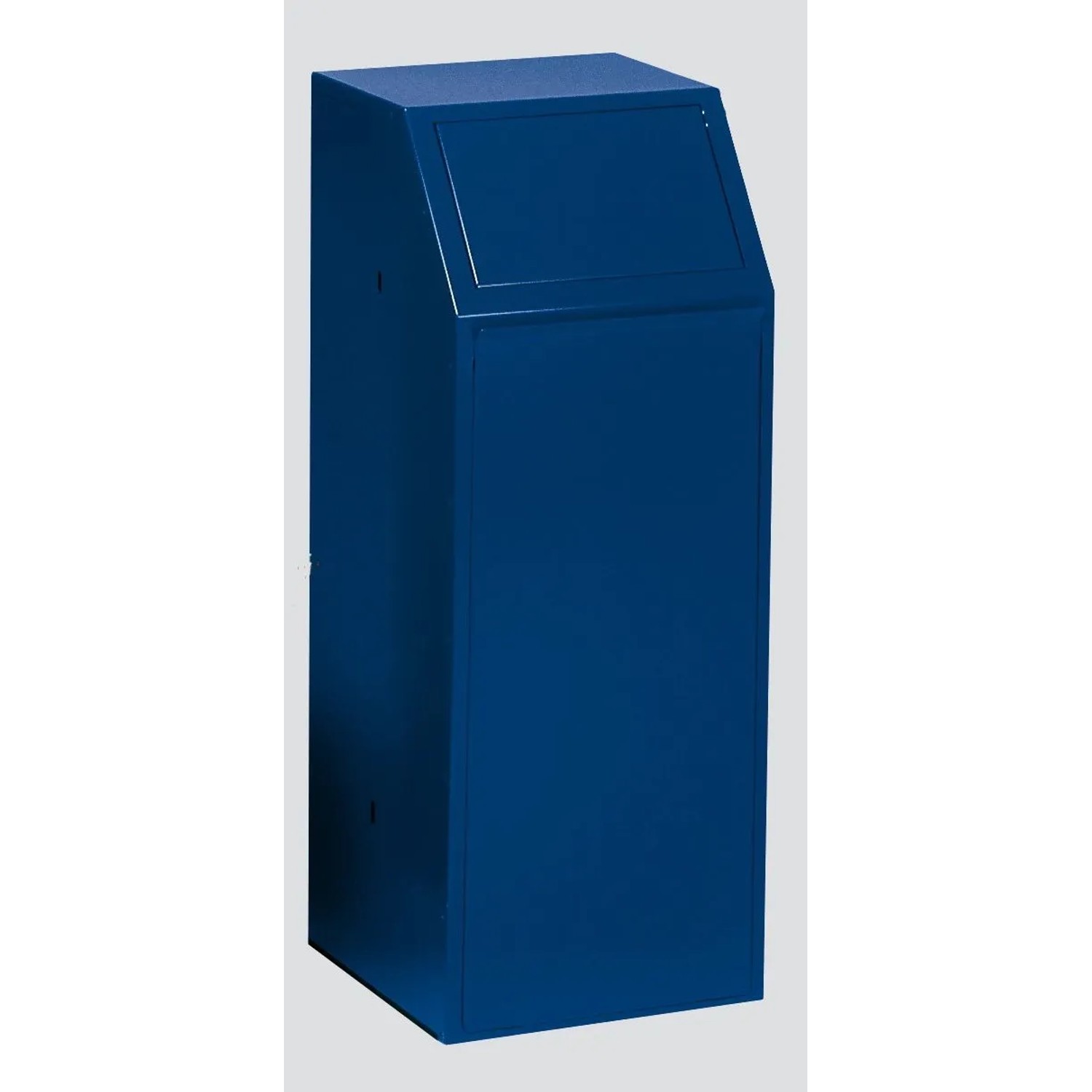 PROREGAL Robuster Wertstoffsammler Mit Einwurfklappe Selbstschließend 68 Liter HxBxT 100 x 40 x 40 cm Verzinkter Stahl Blau