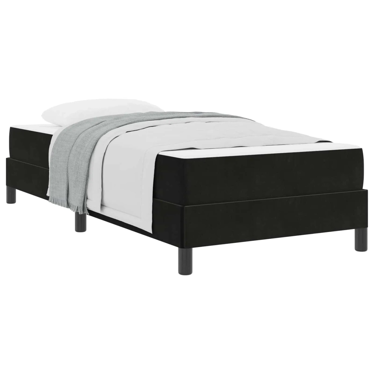 vidaXL Boxspringbett mit Matratze Schwarz 100 x 210 cm Stoff 3398733