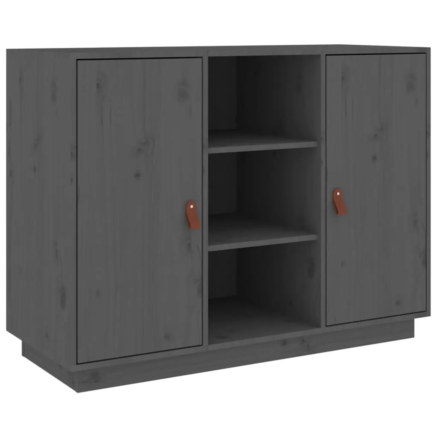vidaXL Sideboard Grau 100x40x75 cm Massivholz Kiefer 820134