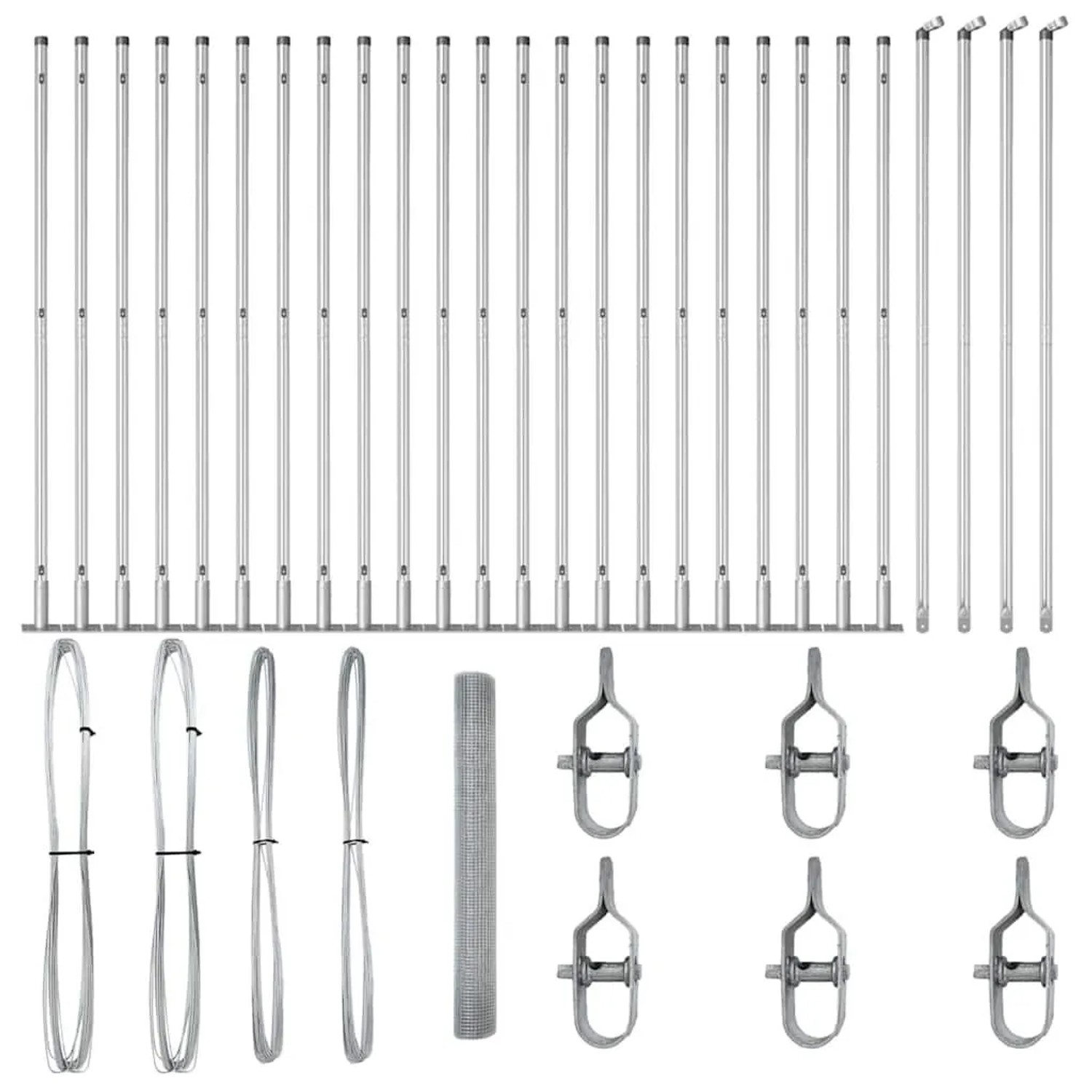 vidaXL Zaunpfosten Silber 50 x 1,2 m 12 x 12 mm Maschen Stahl 3352355 günstig online kaufen