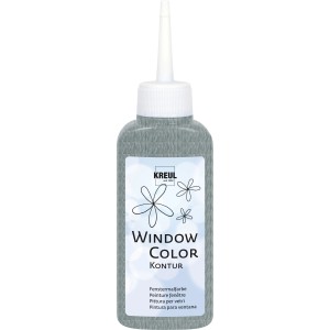 Flasche Kreul Window Color Konturenfarbe Silber, 80ml, für Fensterbilder.