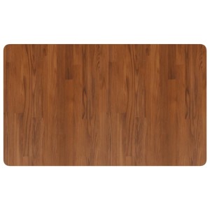 Dunkelbraune vidaXL Waschtischplatte aus Massivholz, 100x60 cm, mit abgerundeten Ecken.