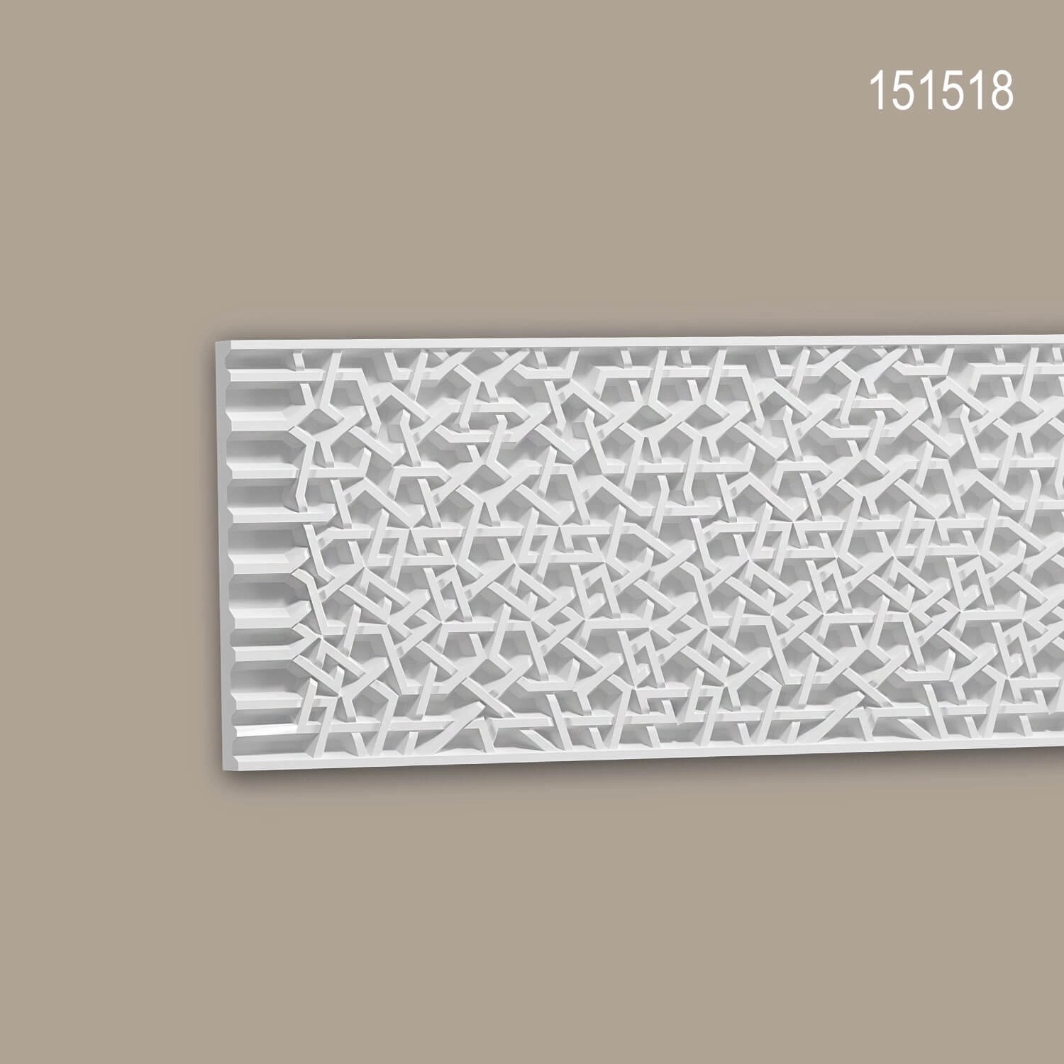 Weißes 3D Wandpaneel PROFHOME 151518 im marokkanischen Stil, 204 cm lang.