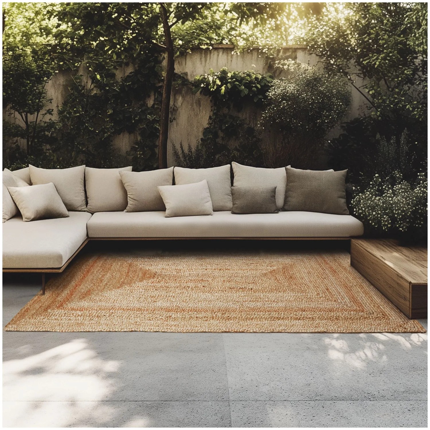 Tectake Handgewebter Teppich Glim Verschiedene Größen Boho Stil  Für In  und Outdoor 160 x 230 cm 230 x 160 x 0 50 cm Braun