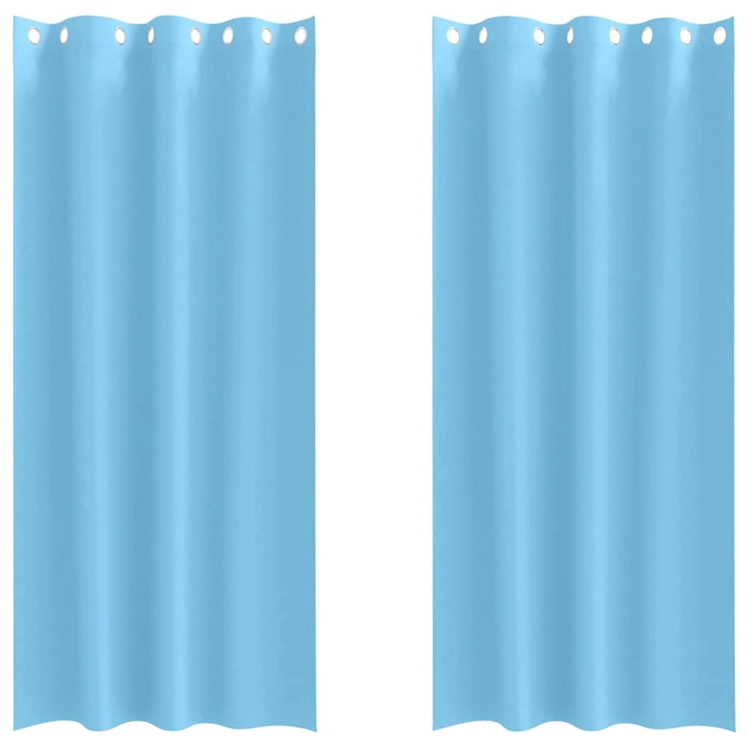 vidaXL Verdunkelungs-Vorhänge mit Ringen Himmelblau Polyester 4107325 günstig online kaufen