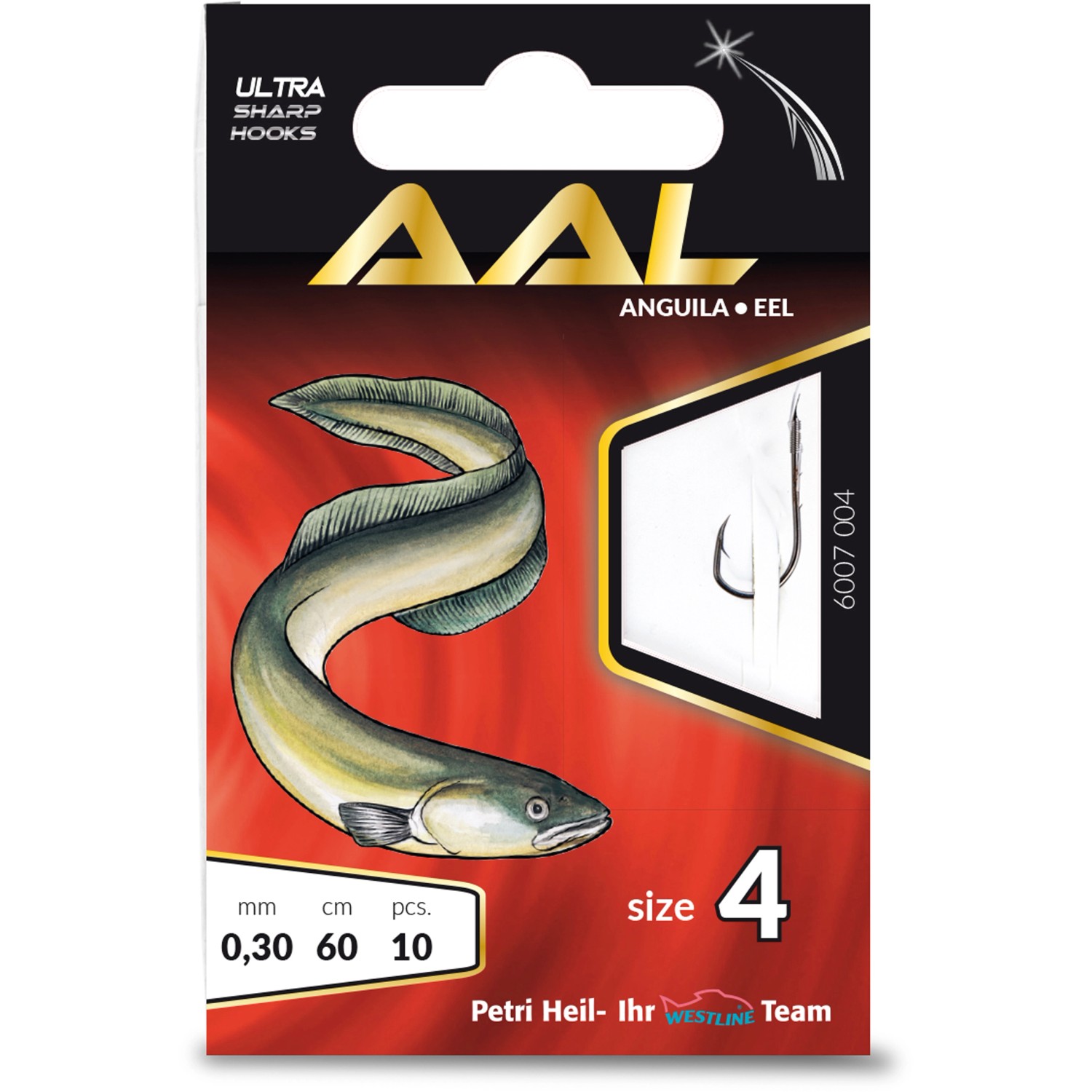 Westline Aalhaken Geb. Brüniert Gr. 4 Ø 0,30 mm 60 cm