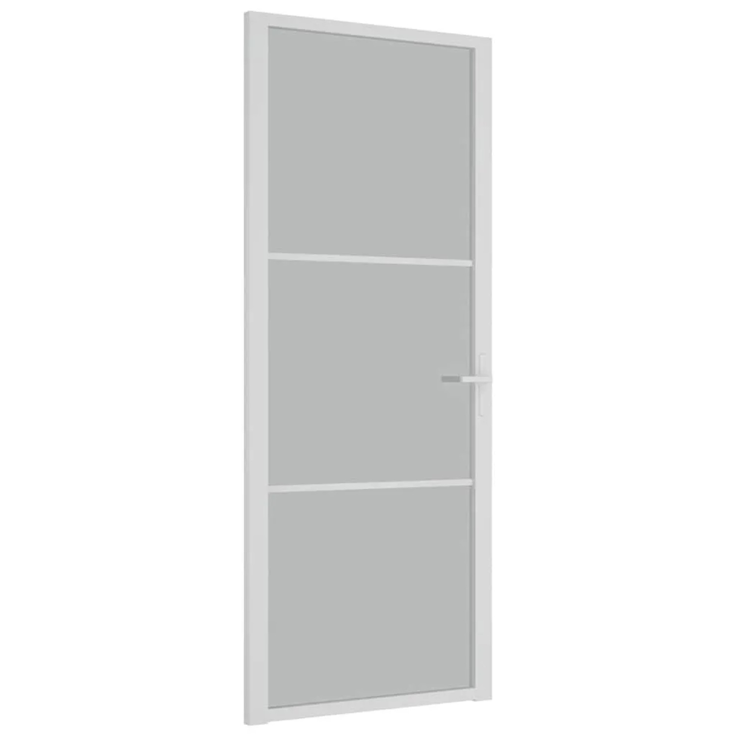 vidaXL Innentür 83x201,5 cm Weiß Mattglas und Aluminium 350577