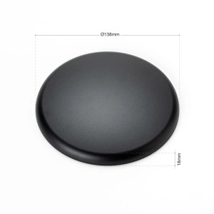 Schwarze, extraflache Orion Lightstyle Abdeckung für Lampen, Ø 135mm.