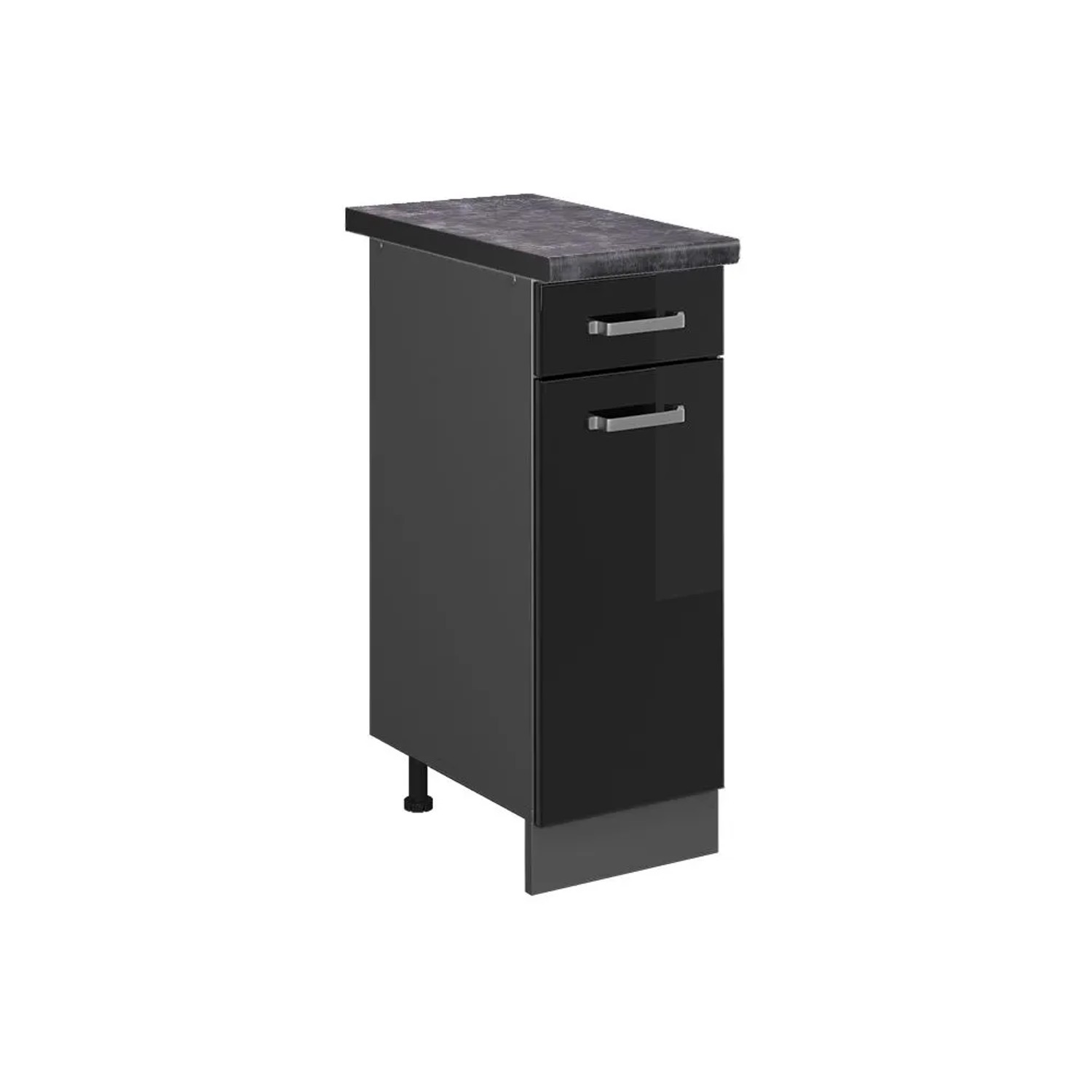 Vicco Küchenunterschrank R-Line Schwarz Hochglanz Anthrazit 30 cm AP Anthrazit