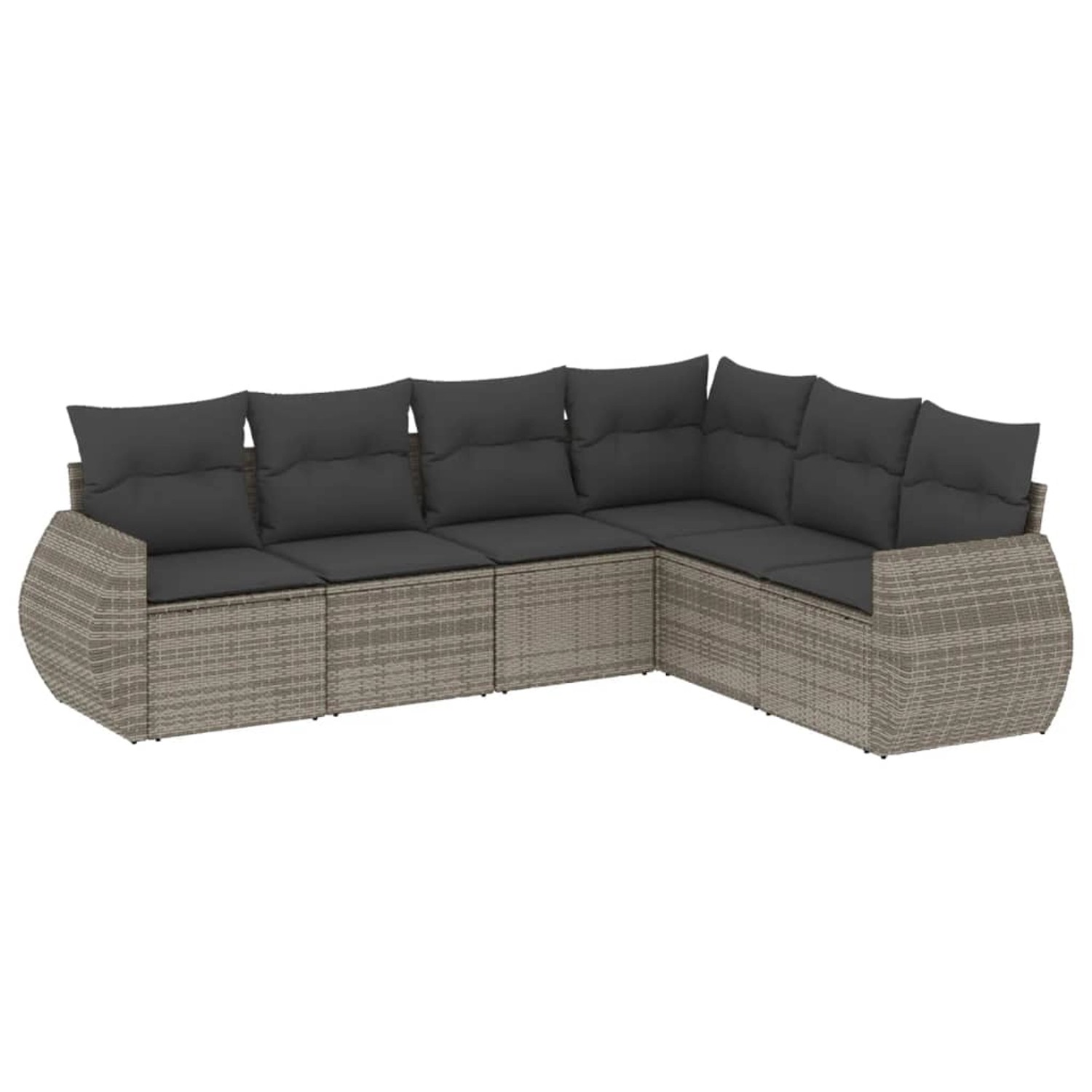 vidaXL 6-Tlg Garten-Sofagarnitur mit Kissen Grau Poly Rattan 3221409 günstig online kaufen