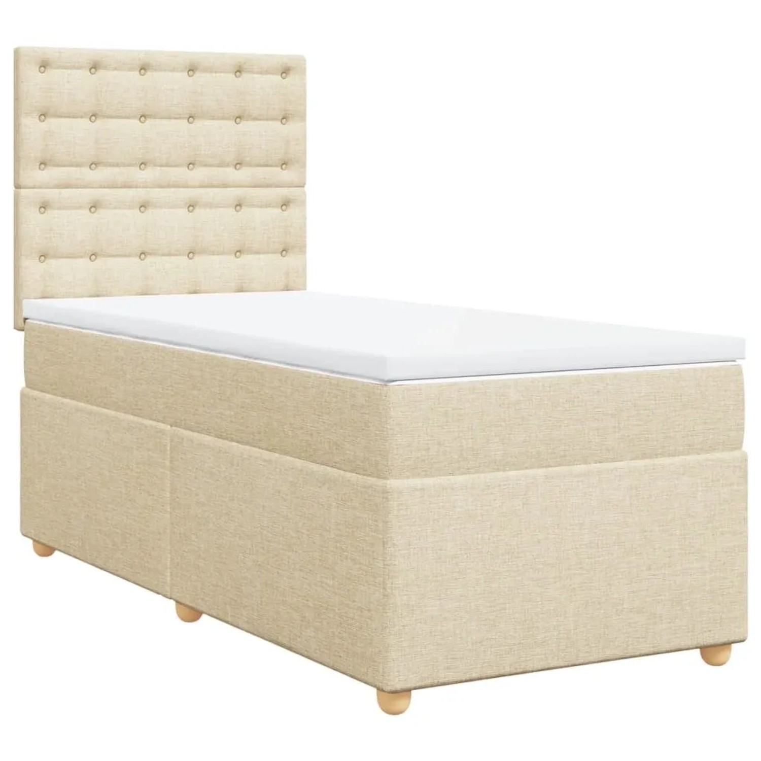 vidaXL Boxspringbett mit Matratze Creme 90x190 cm Stoff 3293454 günstig online kaufen