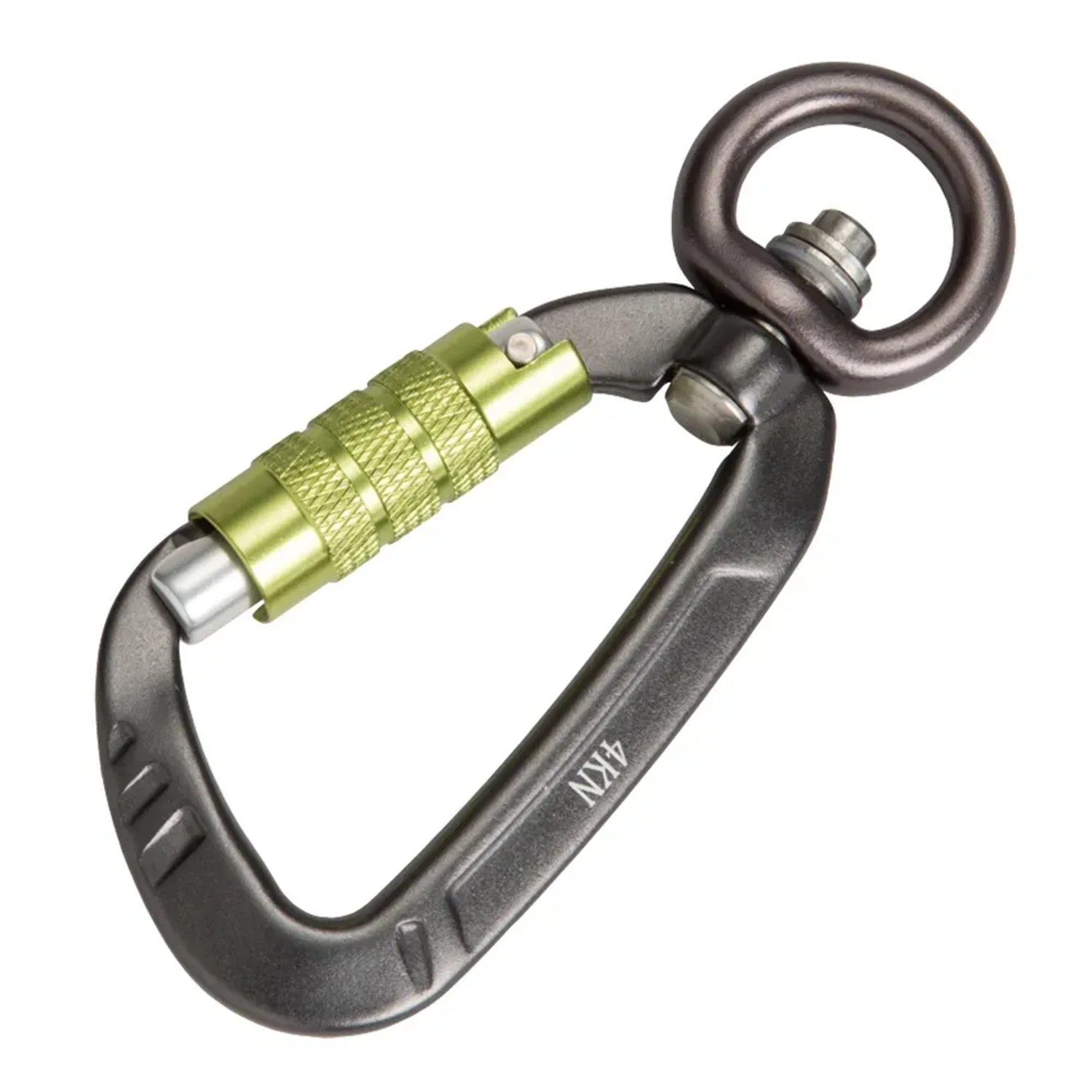 Conacord Sicherheitskarabiner mit Wirbel aus Aluminium 15 cm x 6 cm x 1,2 cm