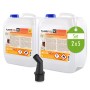 Set: Zwei Kanister Flambiol Bioethanol 96,6% Premium (je 5l) mit Einfüllstutzen für Ethanol-Kamine.