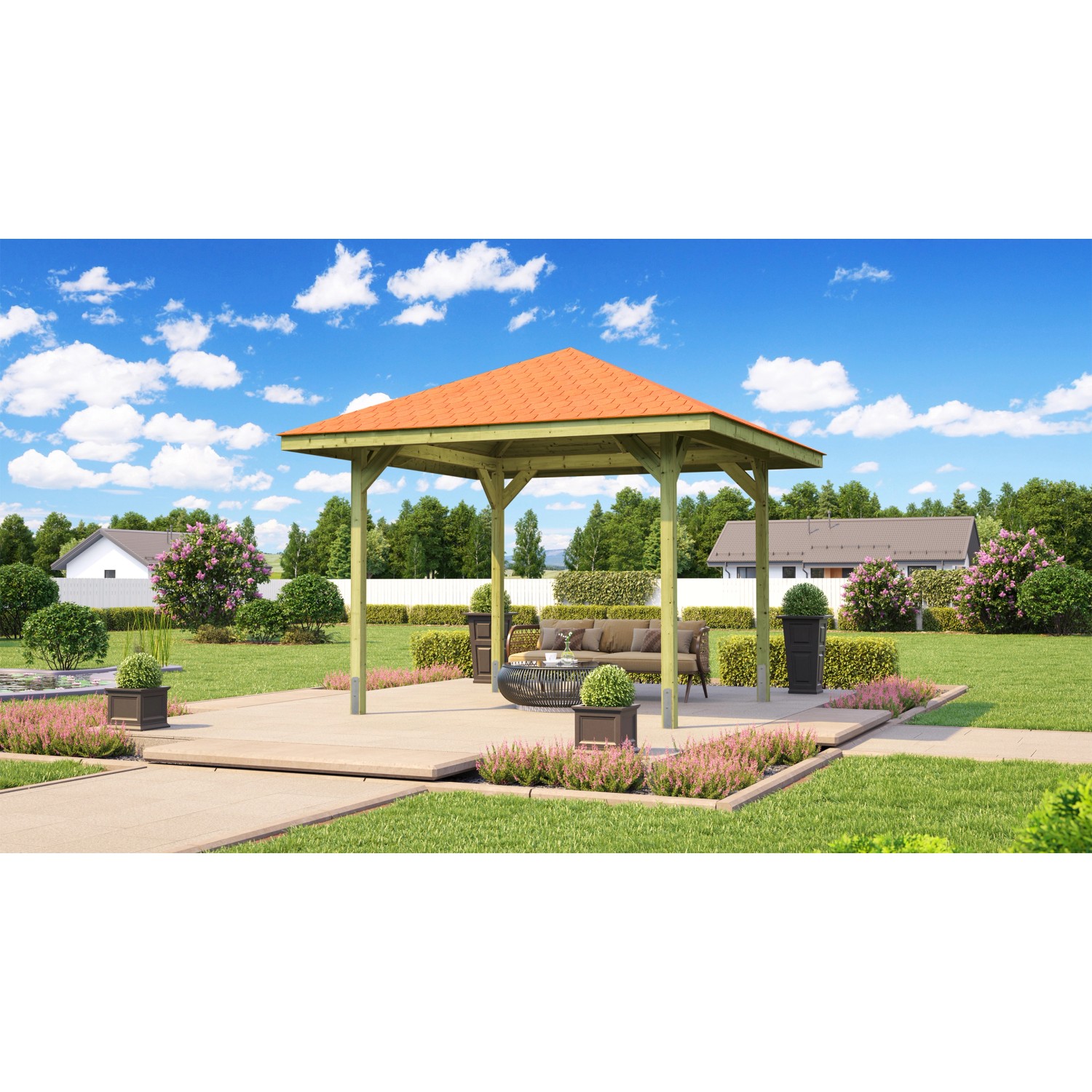 Weka Pavillon Gartenoase 651 Gr. 2 Sparset 333 cm x 333 cm günstig online kaufen